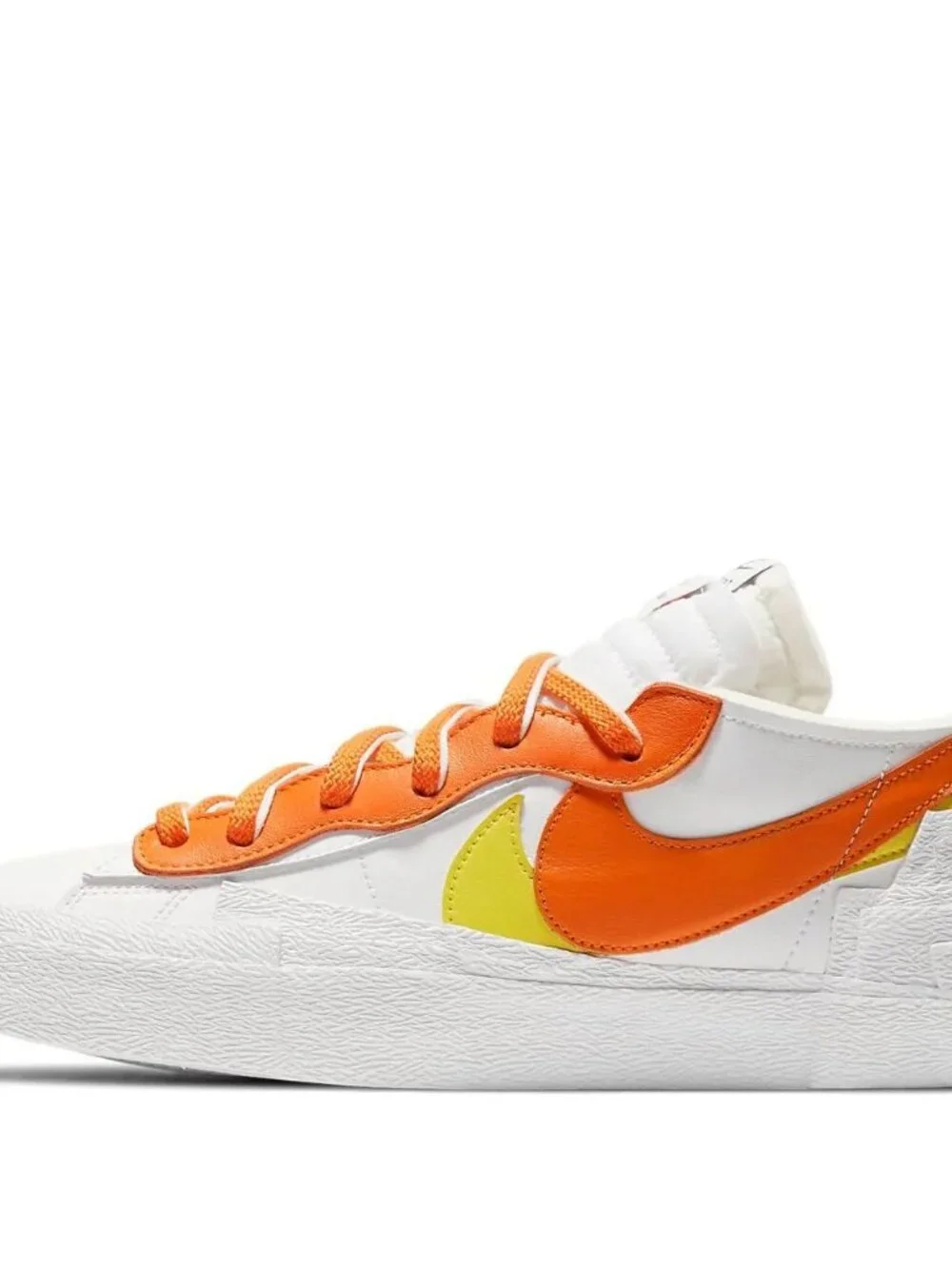 Nike Blazer Low Sacai Magma Orange White Leather Mens US 8.5 Sneaker DD1877-100